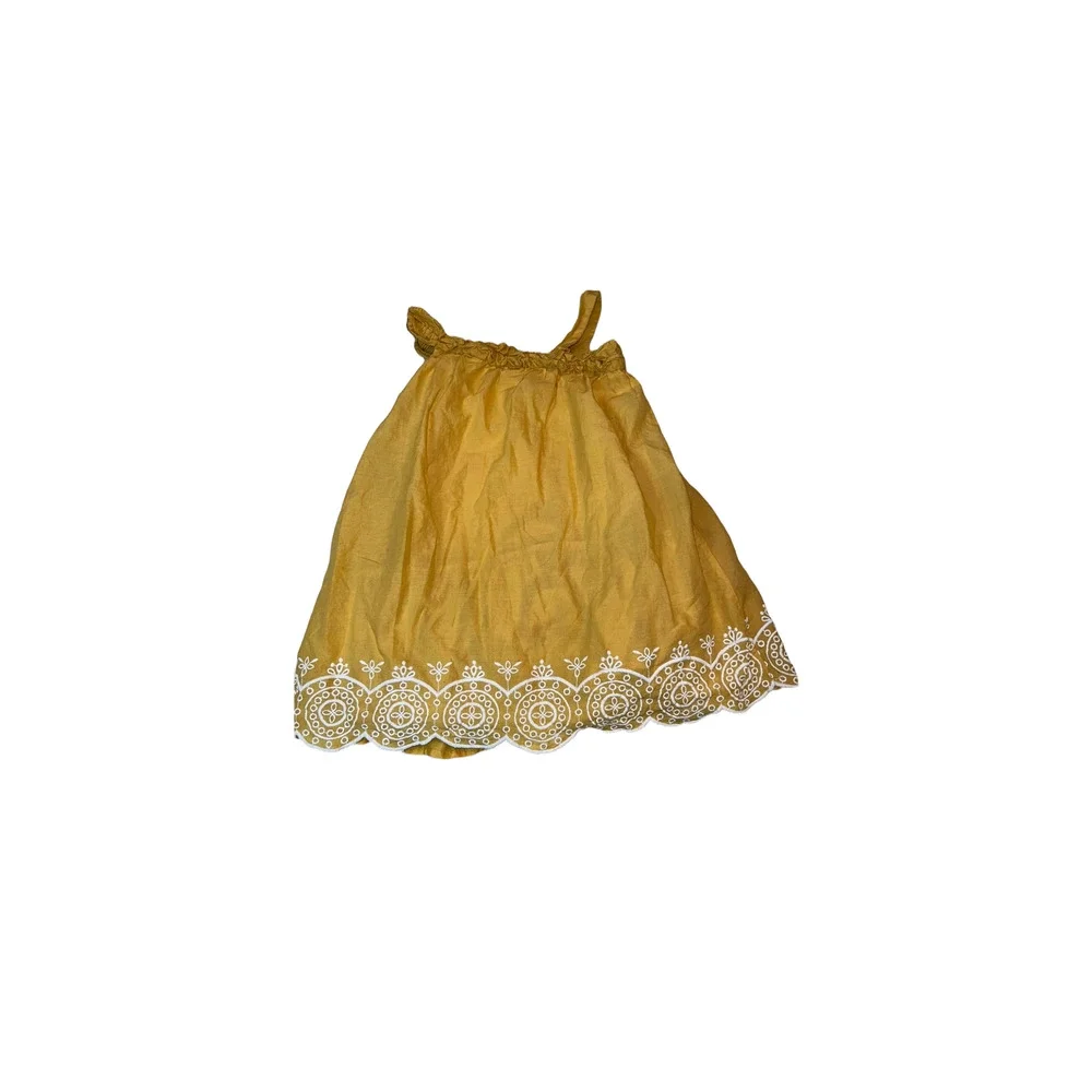 Girls‎ Tahari Yellow Summer Beach Dress 4t With Embroidery On Bottom
